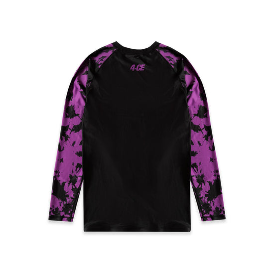 Raglan Long Sleeve Rash Guard - Purple/Tie Dye