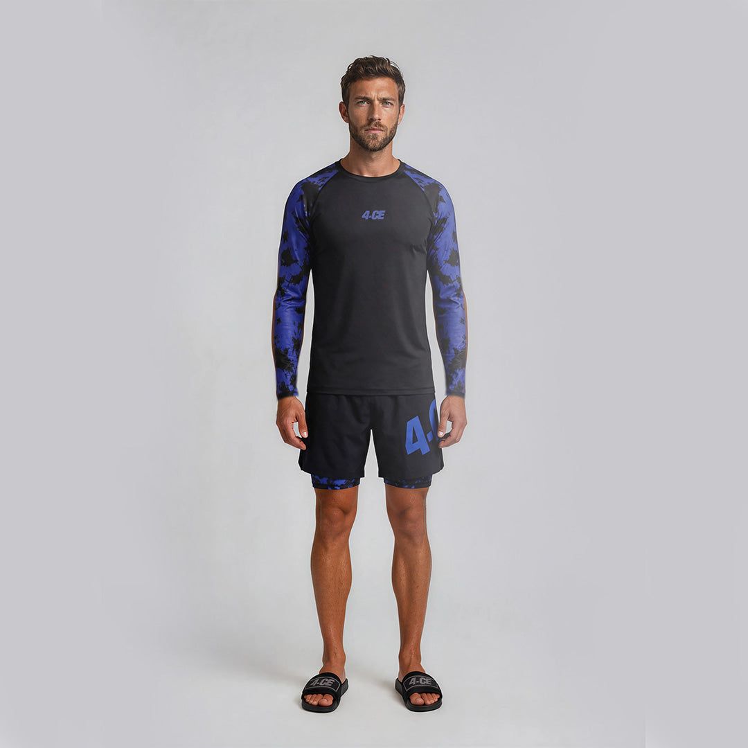 Ranked LS Rash Guard  - Blue/Tie Dye