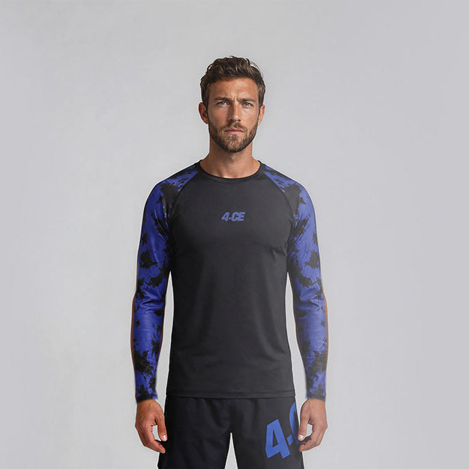 Ranked LS Rash Guard  - Blue/Tie Dye