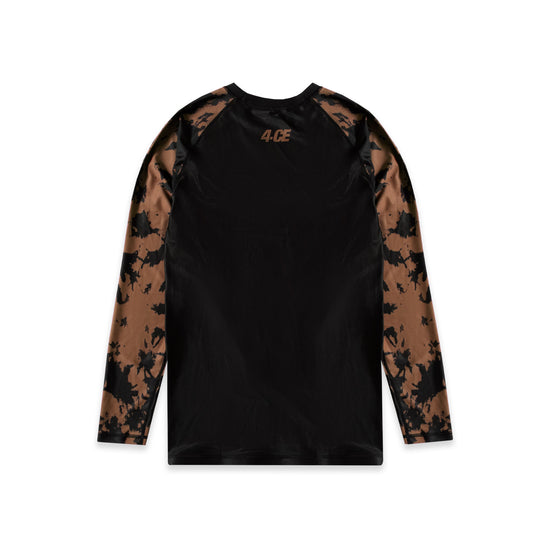 Raglan Long Sleeve Rash Guard - Brown/Tie Dye