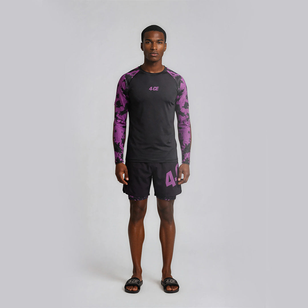 Ranked LS Rash Guard - Purple/Tie Dye