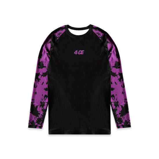Raglan Long Sleeve Rash Guard - Purple/Tie Dye