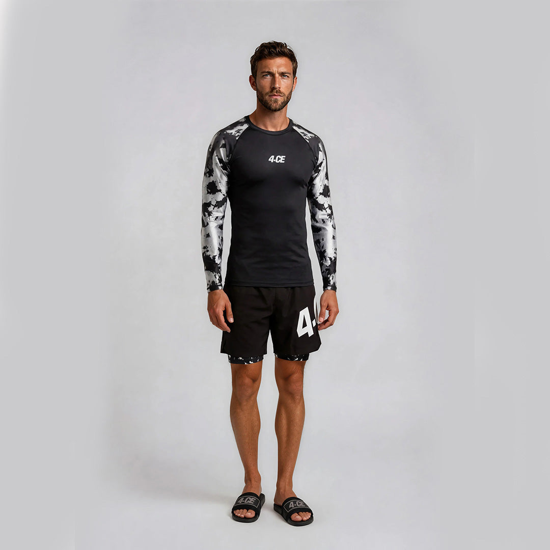 Ranked LS Rash Guard  - White/Tie Dye