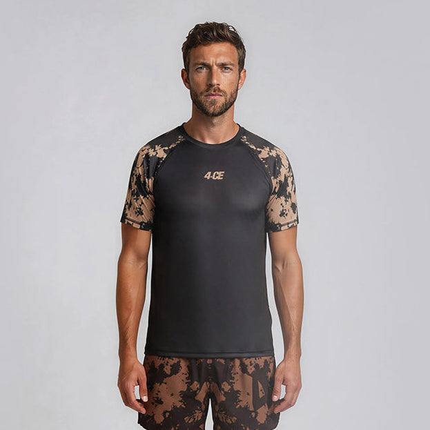 Ranked SS Rash Guard   - Brown/Tie Dye