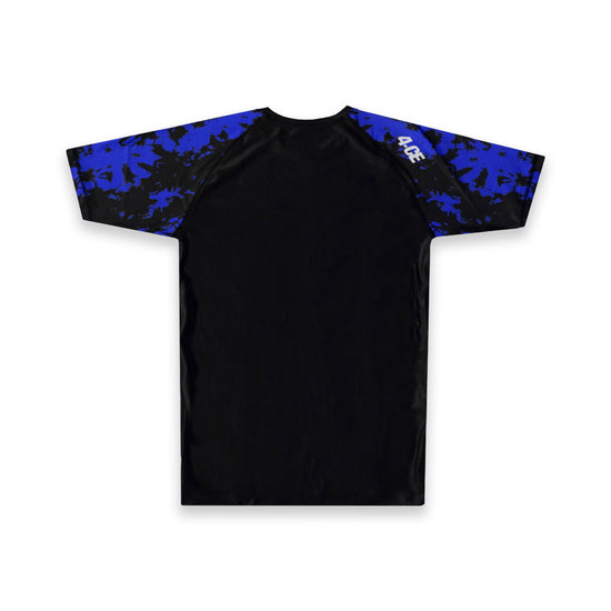 Raglan Short Sleeve Rash Guard - Blue/Tie Dye