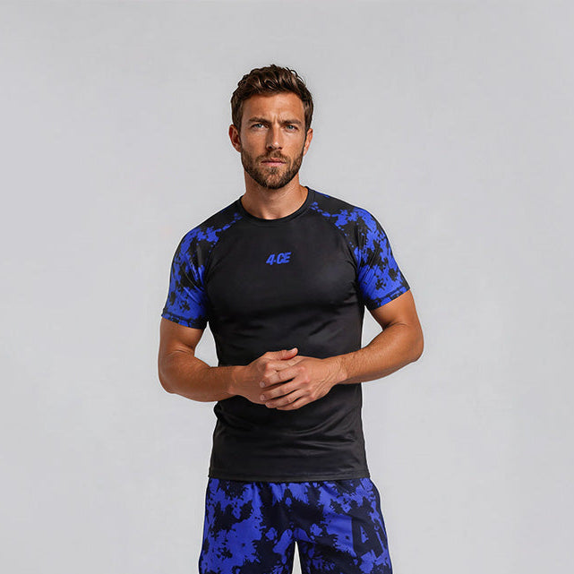 Ranked SS Rash Guard   - Blue/Tie Dye