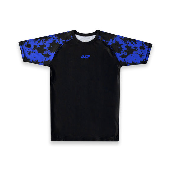 Raglan Short Sleeve Rash Guard - Blue/Tie Dye