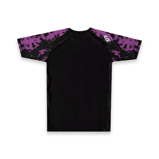 Raglan Short Sleeve Rash Guard - Purple/Tie Dye