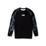 Raglan Long Sleeve Rash Guard - Black/Tie Dye