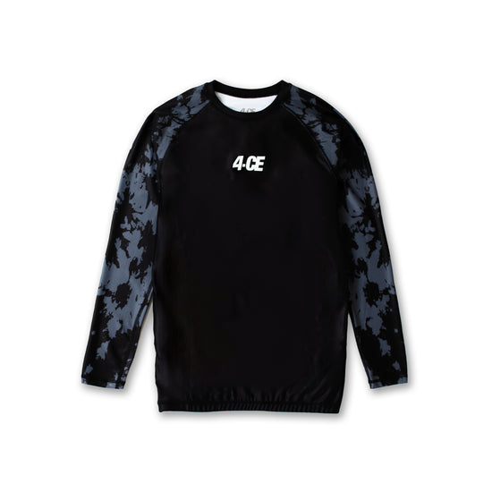 Raglan Long Sleeve Rash Guard - Black/Tie Dye