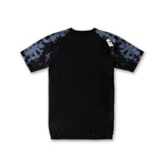 Raglan Short Sleeve Rash Guard - Black/Tie Dye