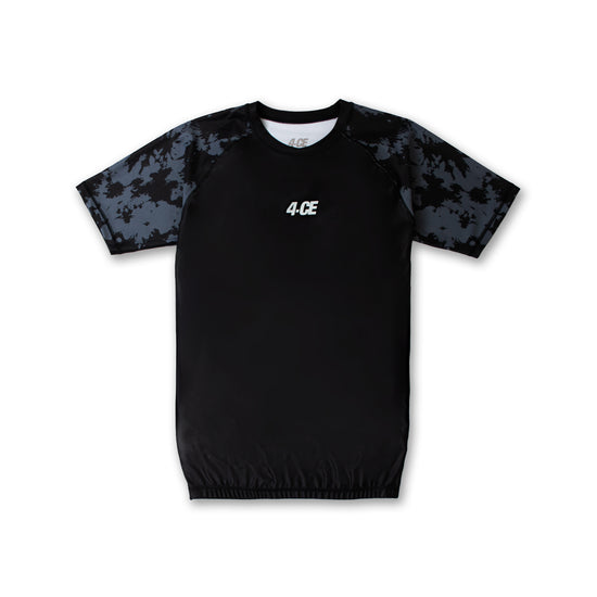 Raglan Short Sleeve Rash Guard - Black/Tie Dye