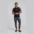 Raglan Short Sleeve Rash Guard - Black/Tie Dye