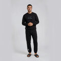 Tie Dye Applique Sweatshirt - Black