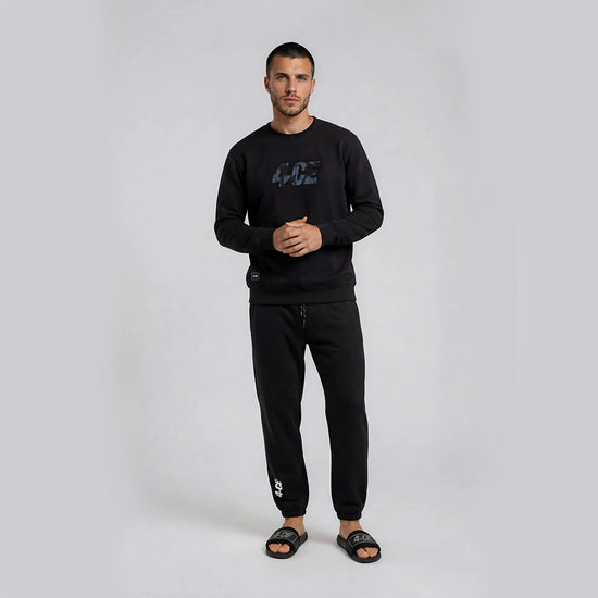 Tie Dye Applique Sweatshirt - Black