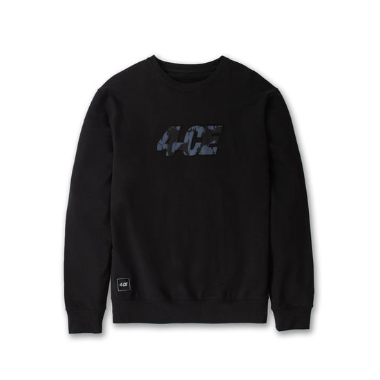 Tie Dye Applique Sweatshirt - Black