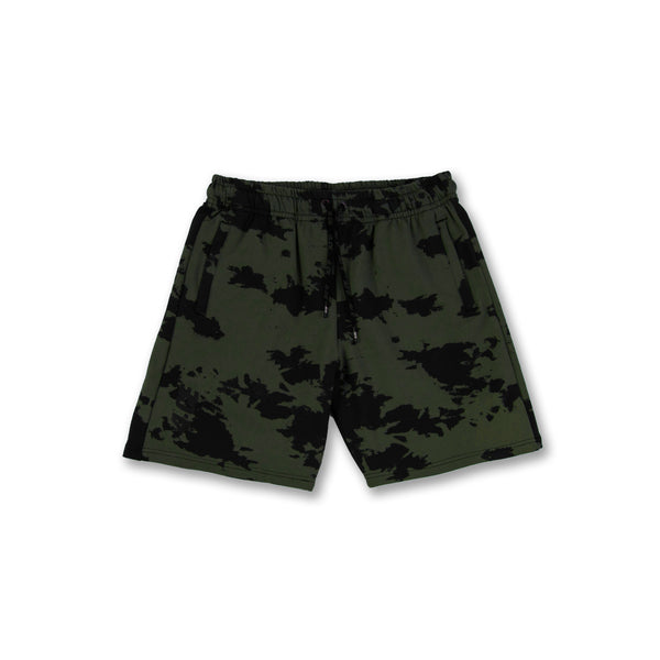 Tie Dye Jogger Shorts - Olive | Men's Shorts | 4CE