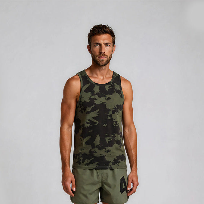 Tie Dye Vest - Olive