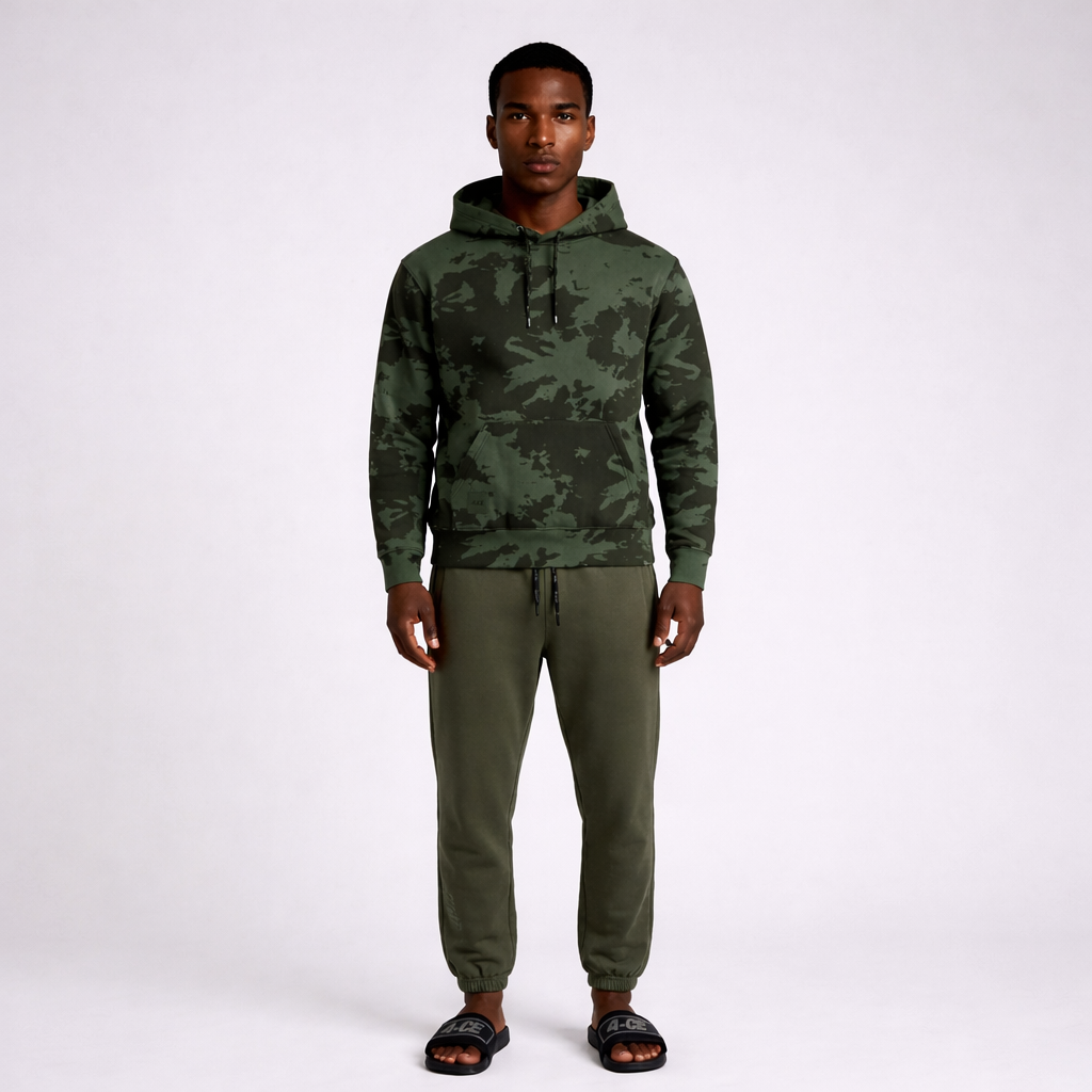 Tie Dye Heavyweight Hoody - Olive