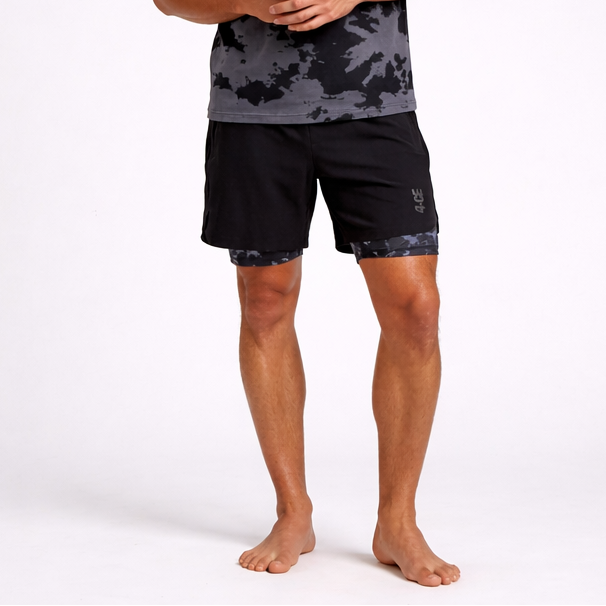 Hybrid Short - Black/Tie Dye