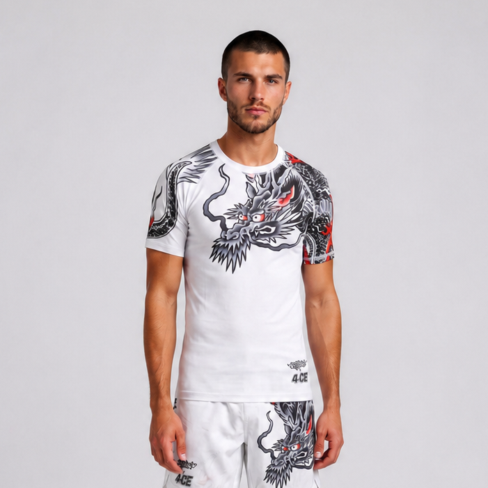 Shen X 4CE Short Sleeve Rash Guard - White