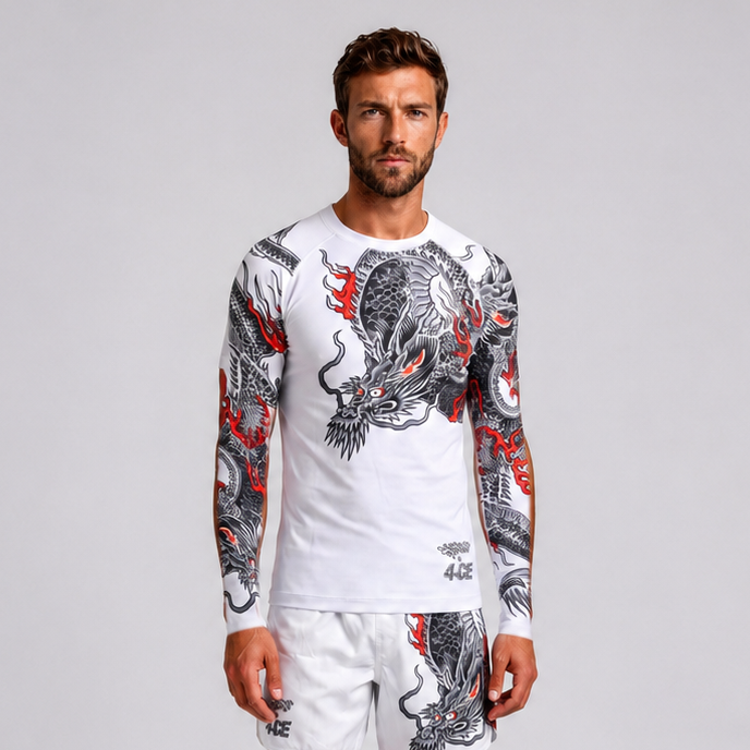 Shen X 4CE Long Sleeve Rash Guard - White