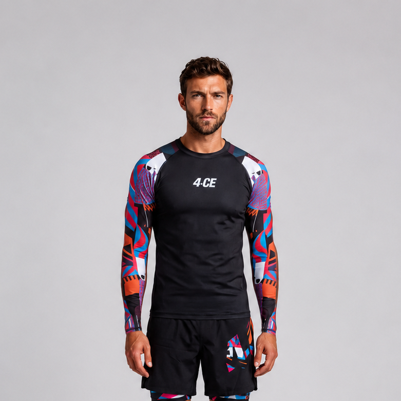 Ekiem X 4CE Long Sleeve Rash Guard - Black