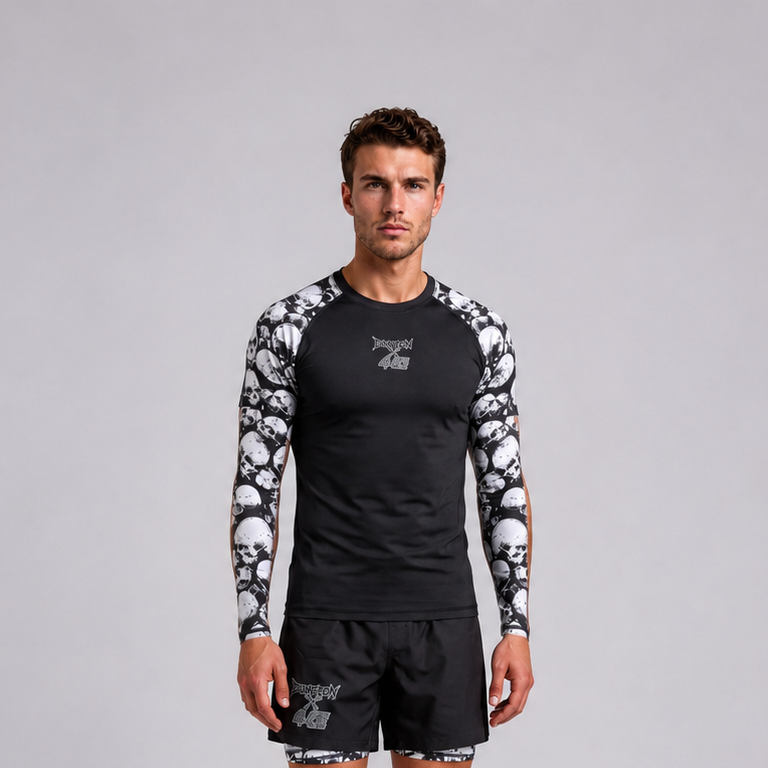 Dungeon X 4CE Long Sleeve Rash Guard - Black