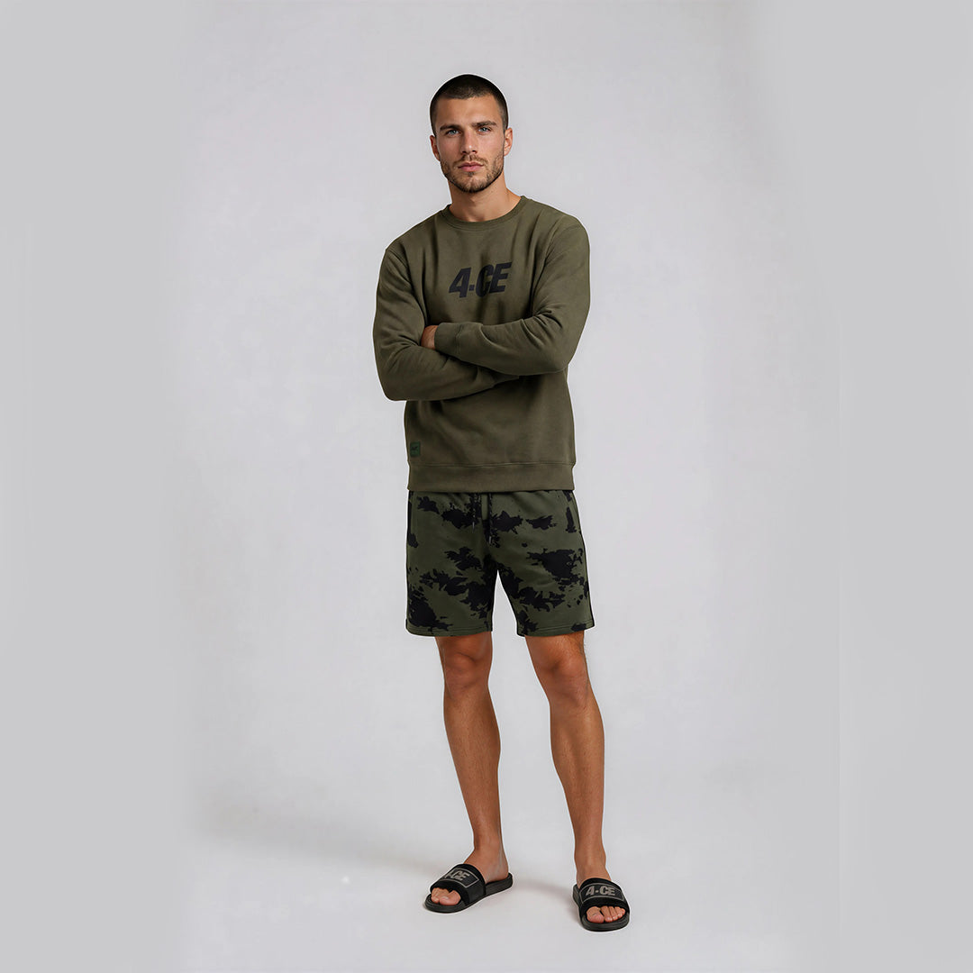 Tie Dye Jogger Shorts - Olive