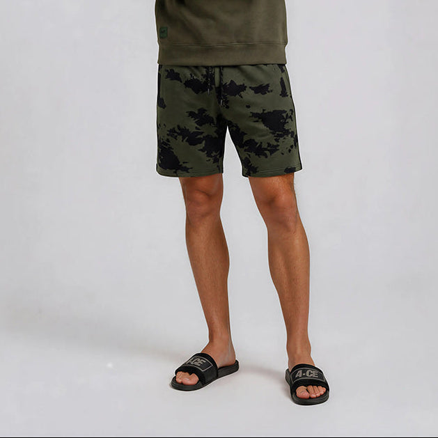 Tie Dye Jogger Shorts - Olive