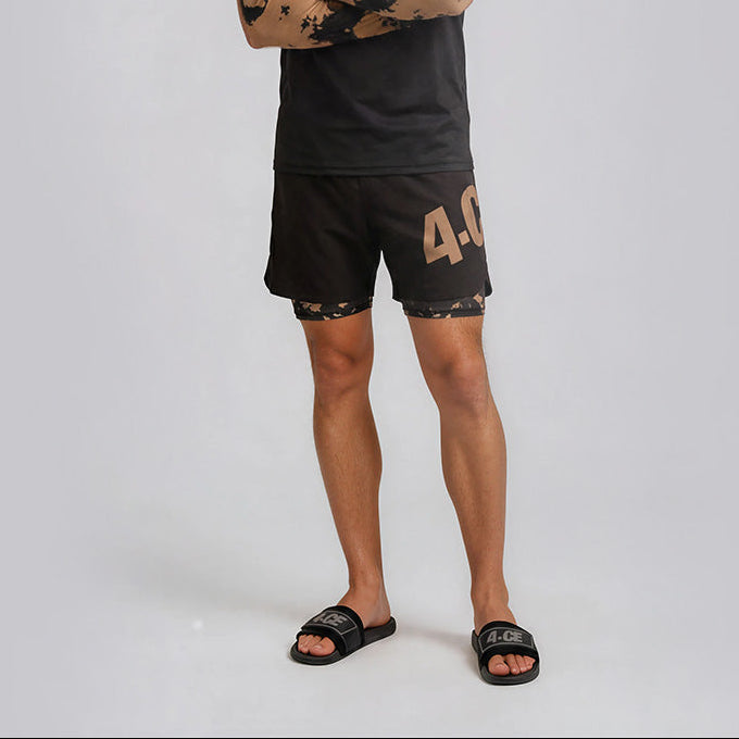 Ranked Hybrid Short - Brown/Tie Dye
