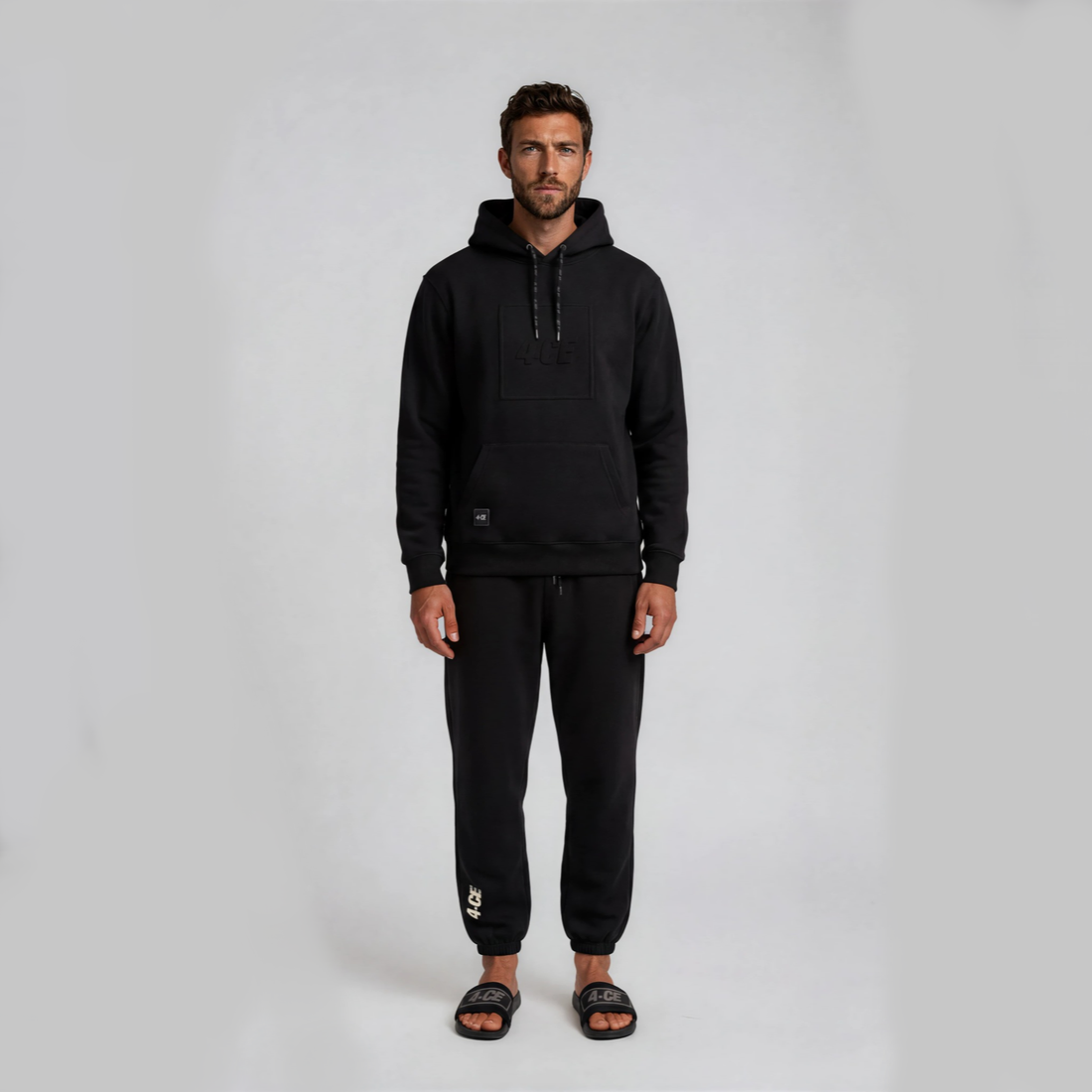 Embossed Heavyweight Hoody - Black