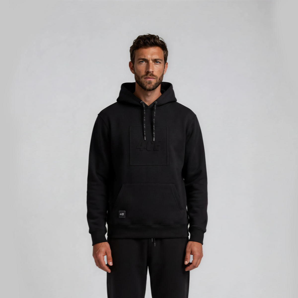 Embossed Heavyweight Hoody - Black