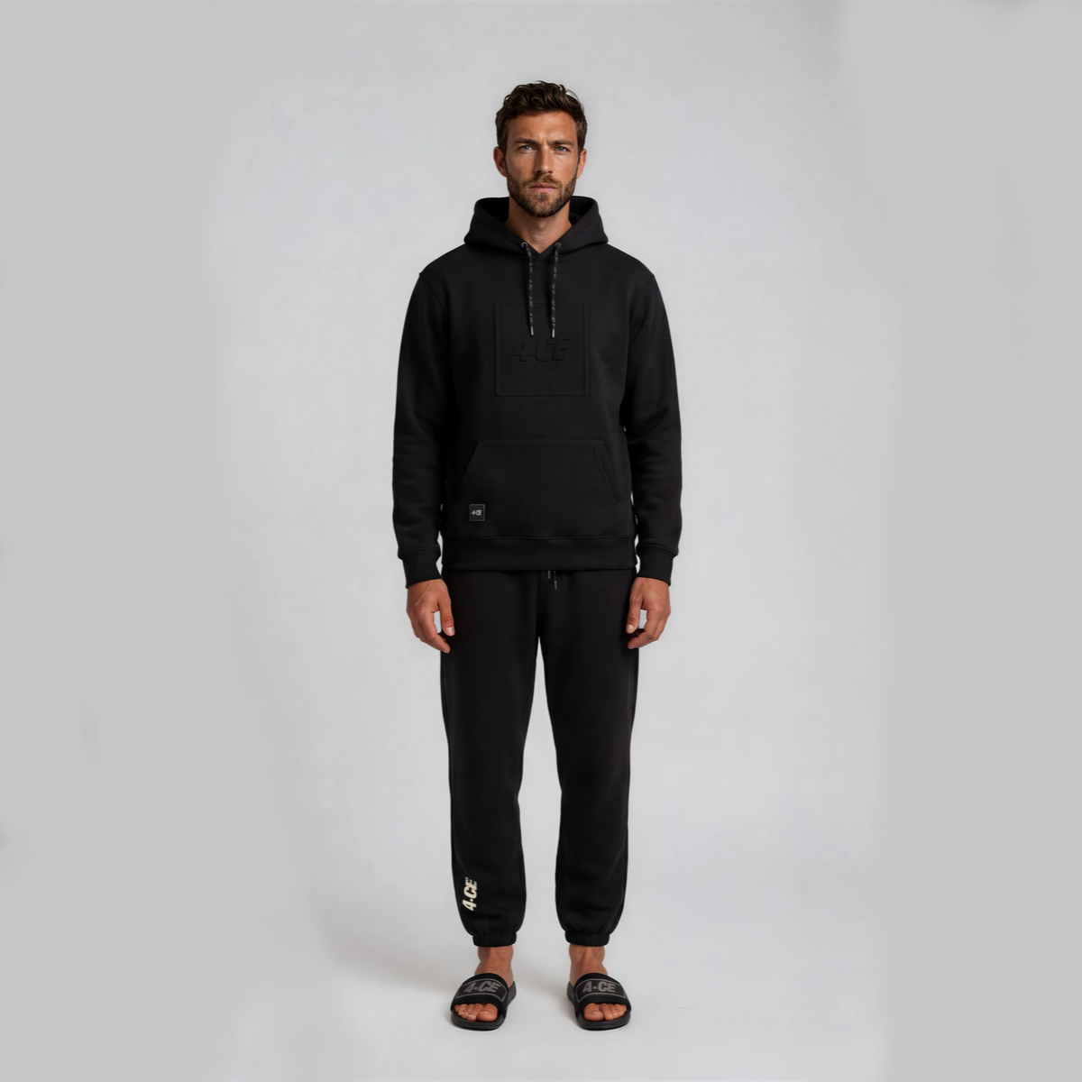 Embossed Heavyweight Hoody - Black